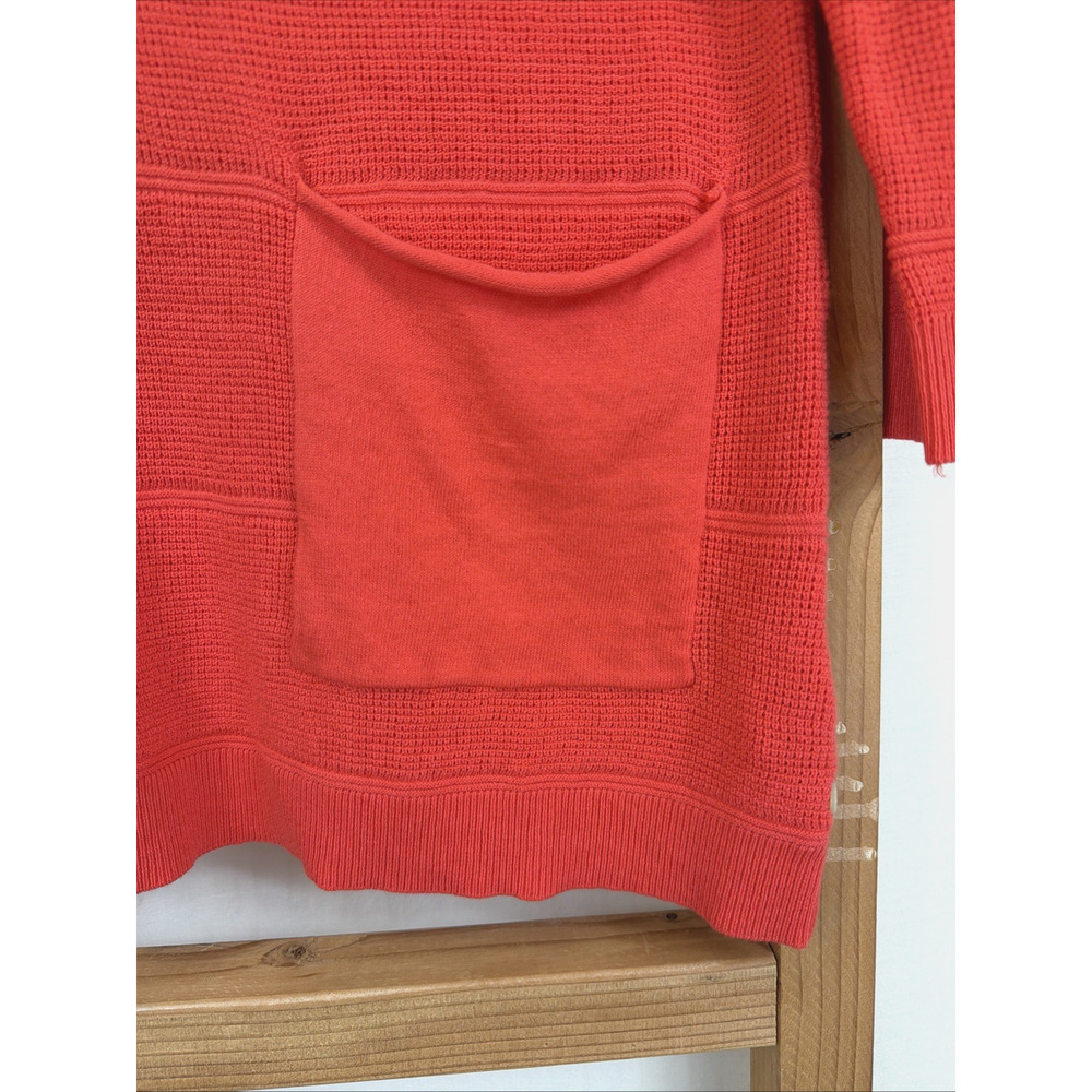 NWT Pure Knits By Neon Buddha Neon Salmon V Neck Sweater #1404 Size SM - Picture 3 of 6